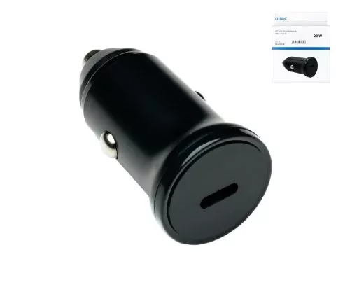 USB car 20W C fast charger, PD 3.0 fast charging function, black, DINIC Box Eurohole